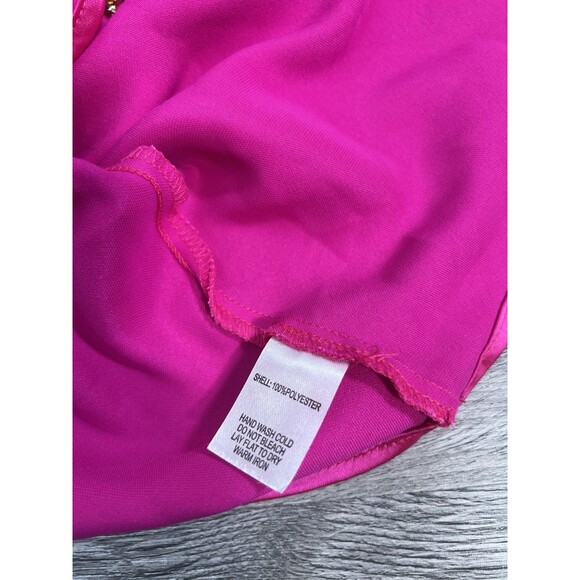 Bailey 44 Satin Bright Pink Crop Top | Gold Chain Straps | Size S | NWT Revolve - Picture 9 of 9